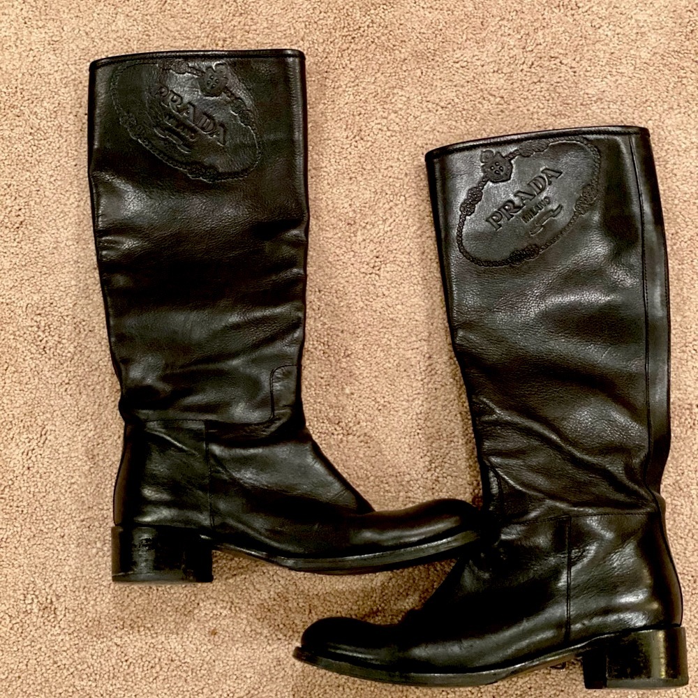 Prada Leather Riding Boots